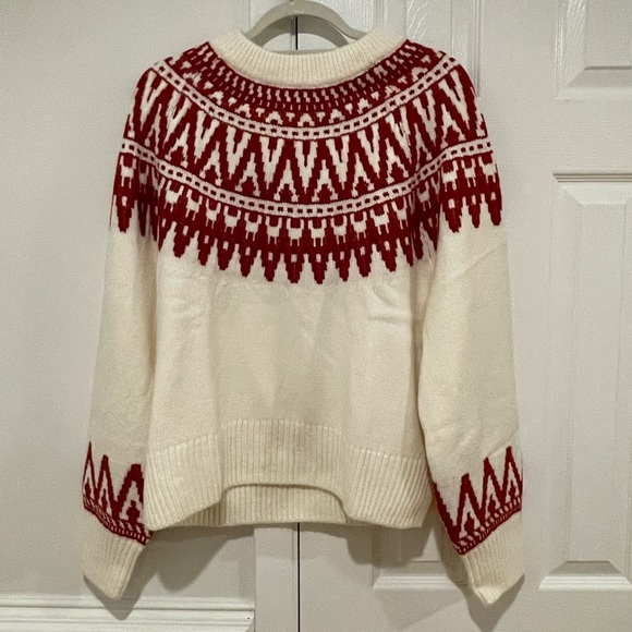 NWT H&M Jacquard-knit Fair Isle Nordic Sweater - Picture 4 of 7